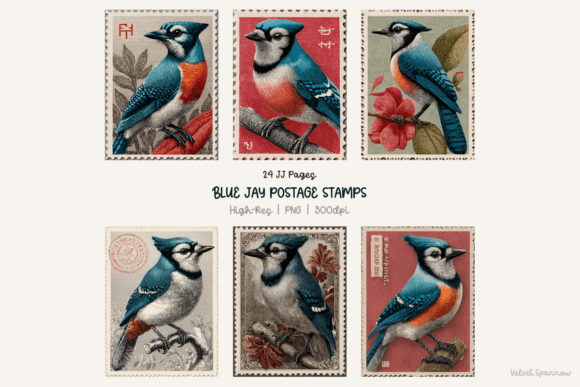 Blue Jay Postage Stamps 24 Png