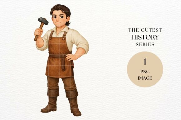 Colonial Blacksmith Craftsman Clipart: A Timeless Design Element