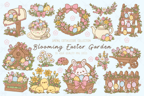 Embrace the Season with Cottagecore Easter Garden Clipart