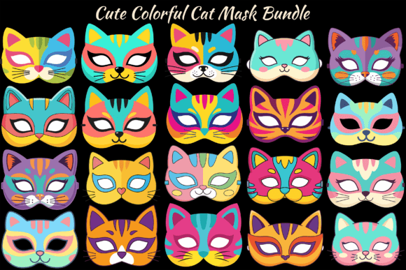 Evaluating the 36 Cute Colorful Cat Mask Bundle Png Svg for Creative Projects