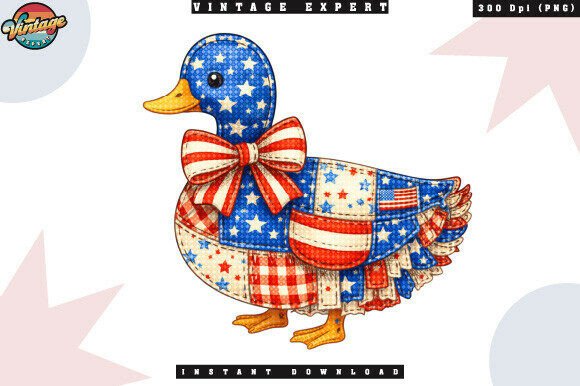 Independence Day Patchwork Duck PNG