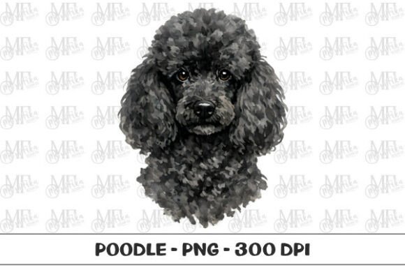Poodle Watercolor Portrait PNG for Creative Projects