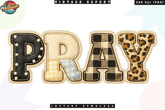 Pray Religious Vintage Patchwork PNG: A Strategic Asset for Faith-Based Branding